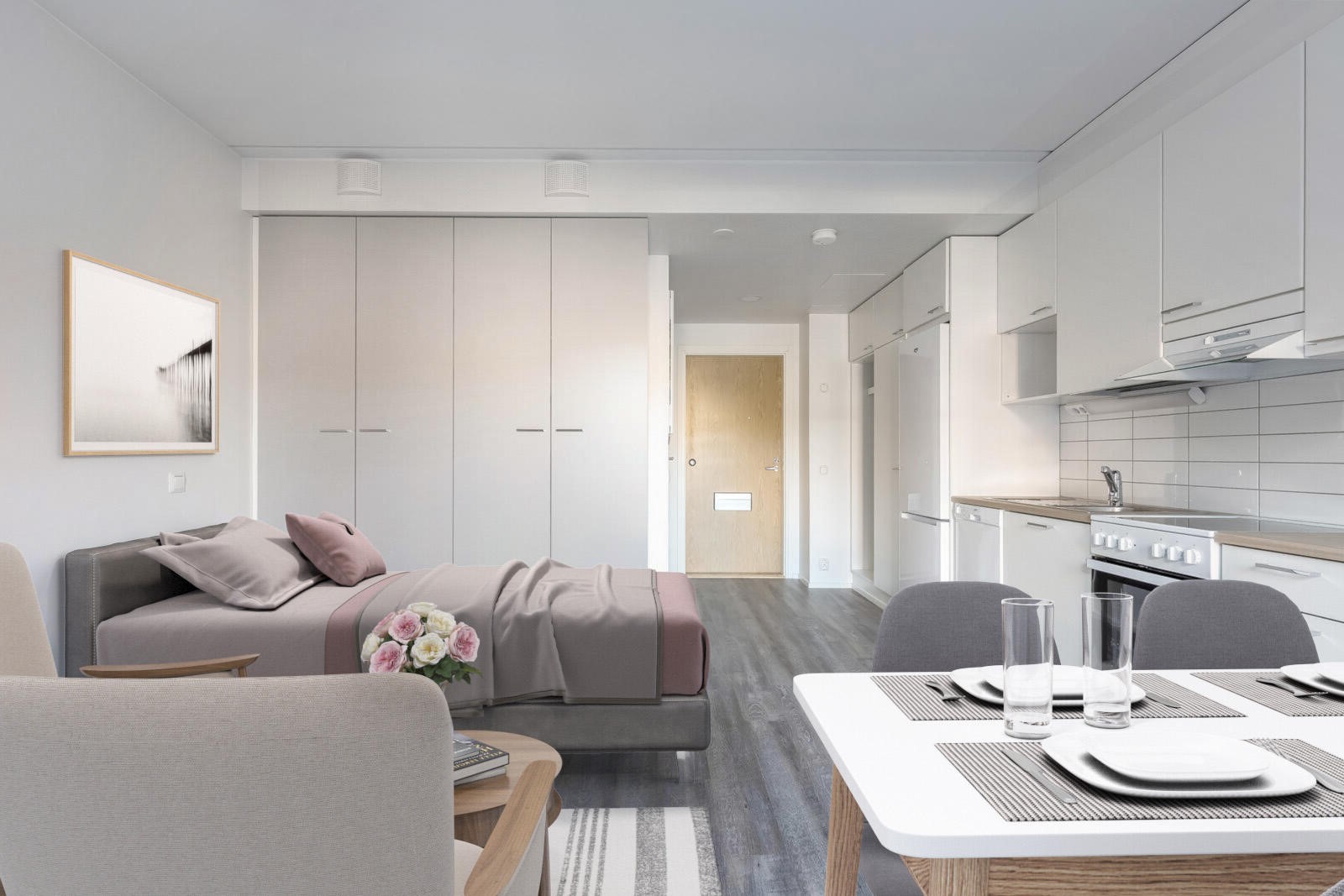 Pääkuva: digistailattu huoneistokuva.