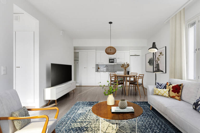 Pääkuva: digistailattu huoneistokuva.