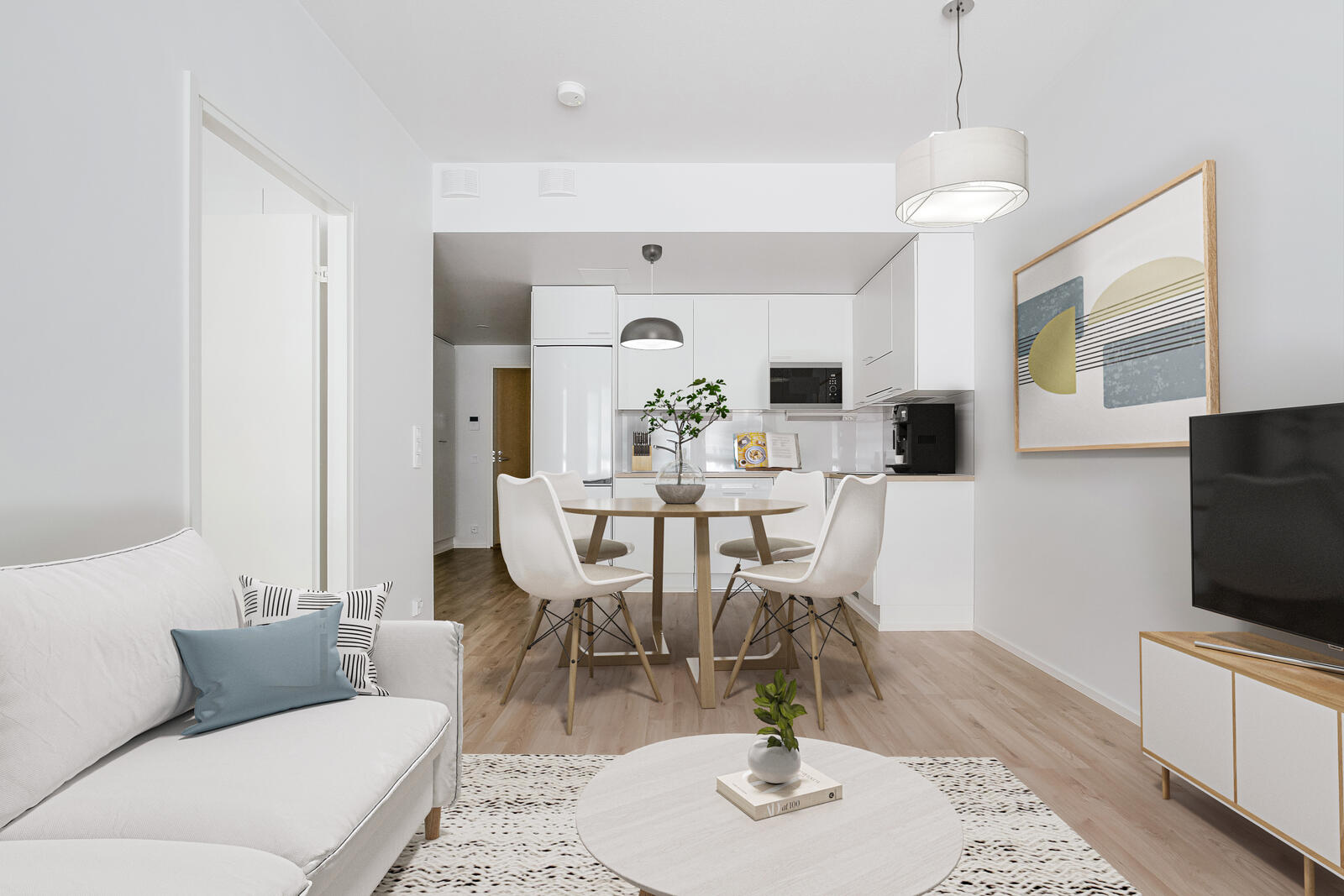 Pääkuva: digistailattu huoneistokuva.