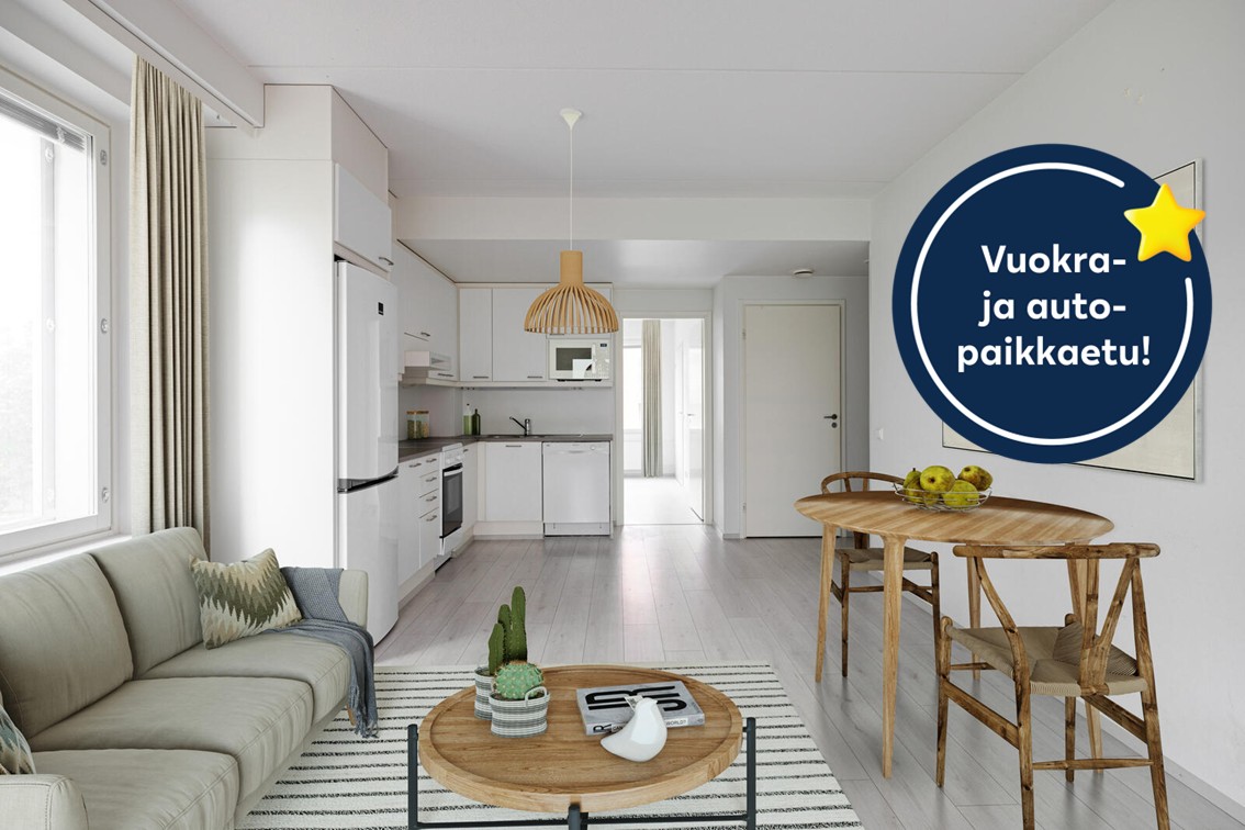 Pääkuva: digistailattu huoneistokuva.