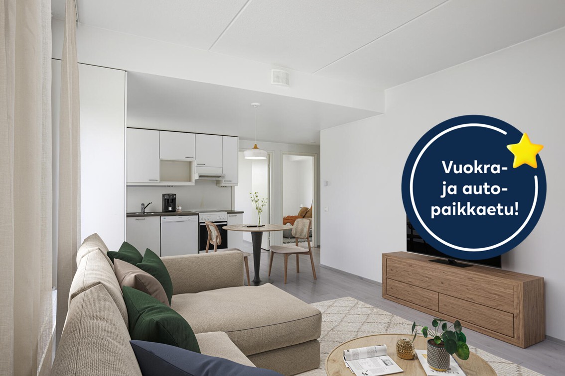 Pääkuva: digistailattu huoneistokuva.