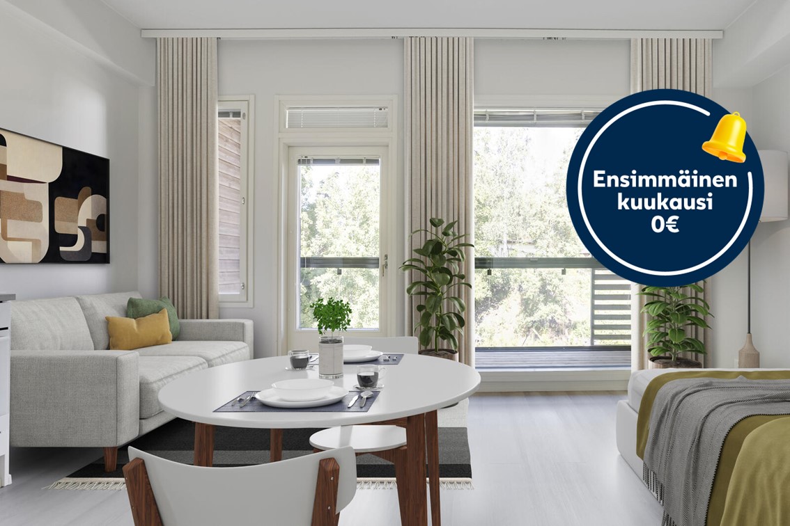 Kampanjakuva: ensimmäinen kuukausi 0 €.