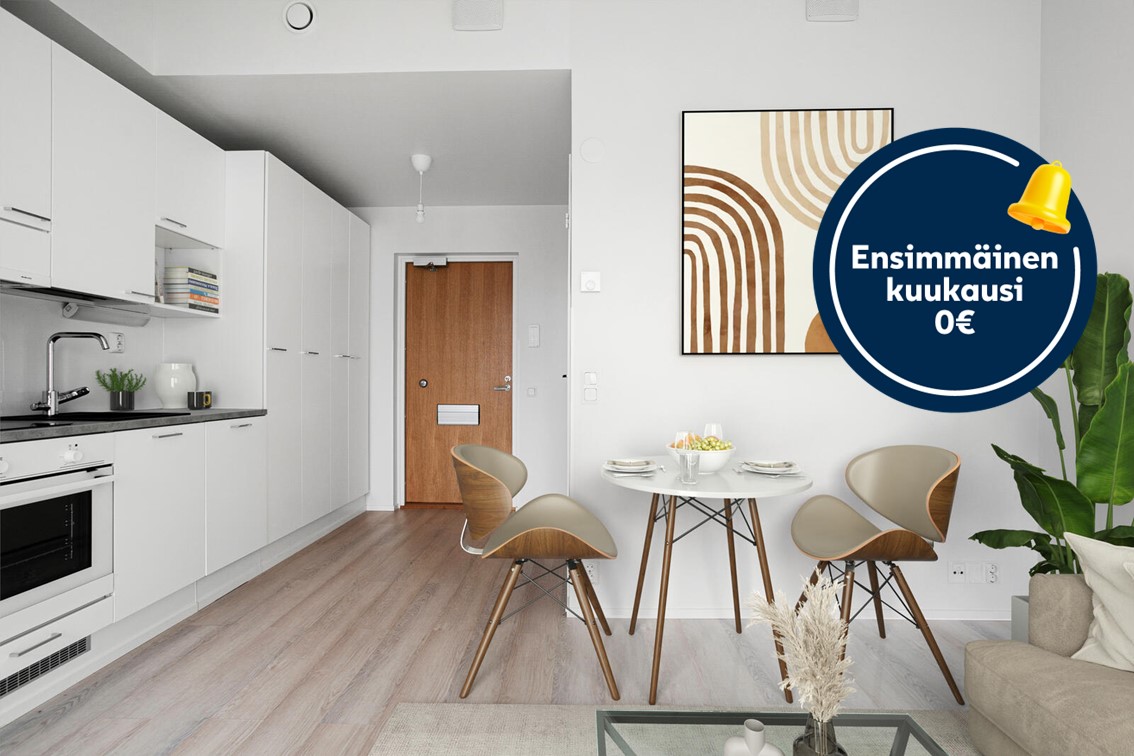Kampanjakuvake: ensimmäinen kuukausi 0 €.