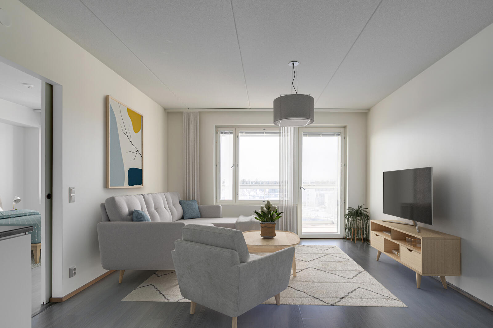 Pääkuva: digistailattu huoneistokuva