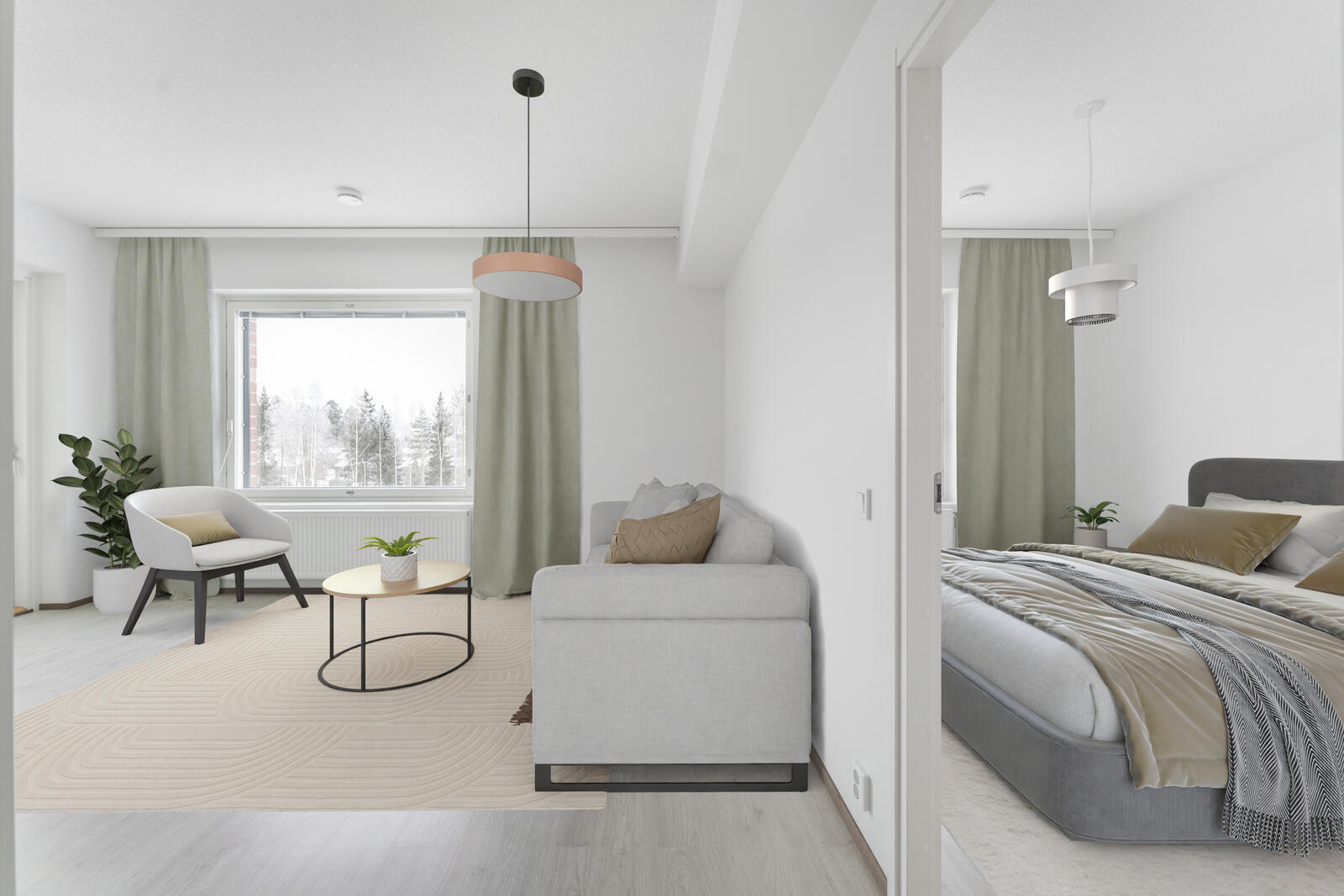 Pääkuva: digistailattu huoneisto.