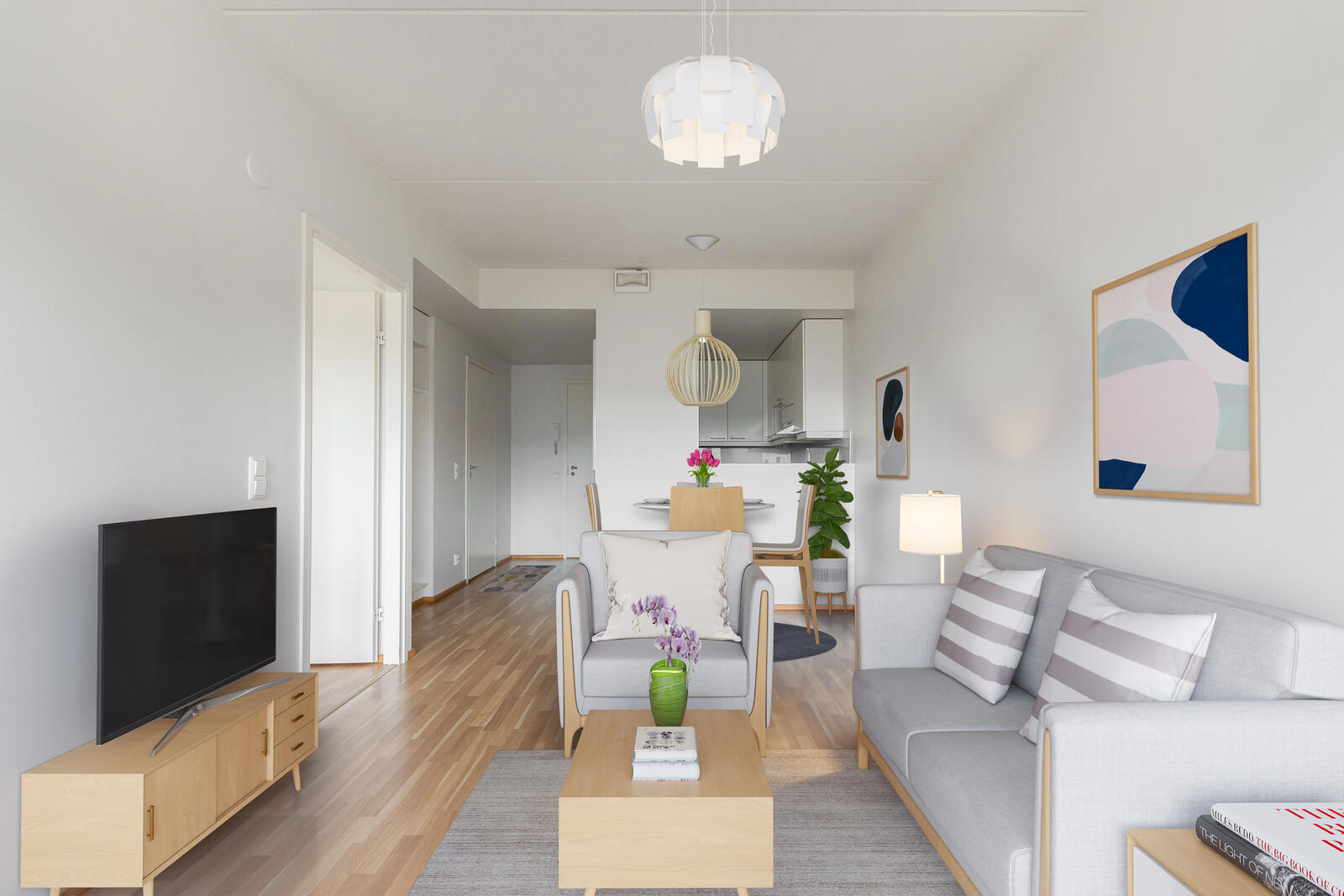 Pääkuva: digistailattu huoneistokuva.