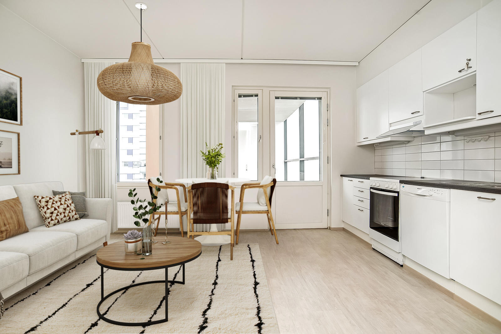 Pääkuva: digistailattu huoneistokuva.