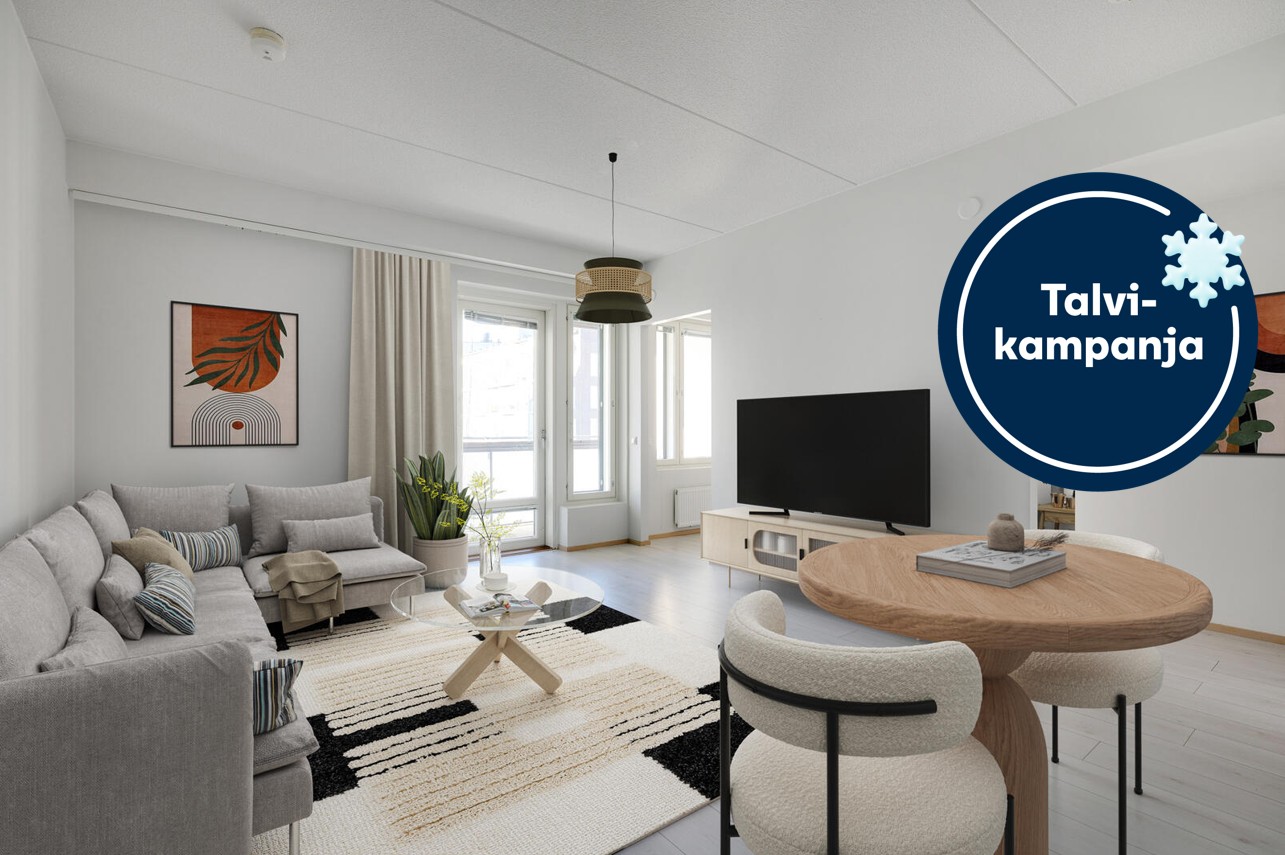 Pääkuva: digitaalinen sisustus. Talvikampanja-logo.