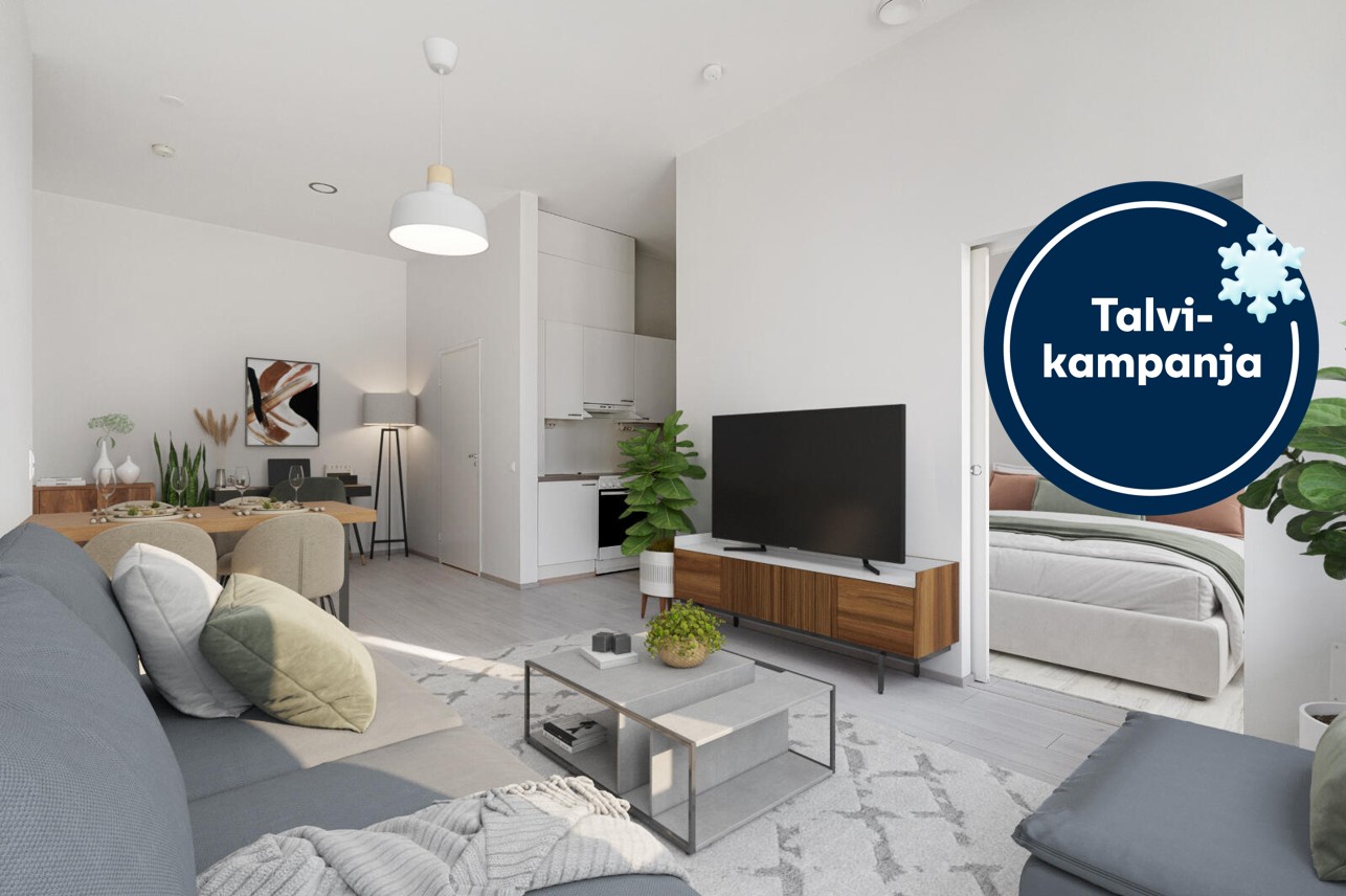 Pääkuva: digitaalinen sisustus. Talvikampanja-logo.