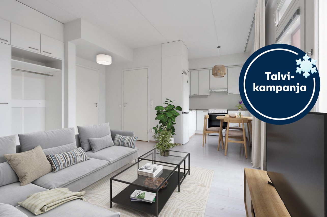 Pääkuva: digitaalinen sisustus. Talvikampanja-logo.