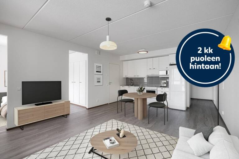 Pääkuva: digistailattu huoneistokuva.