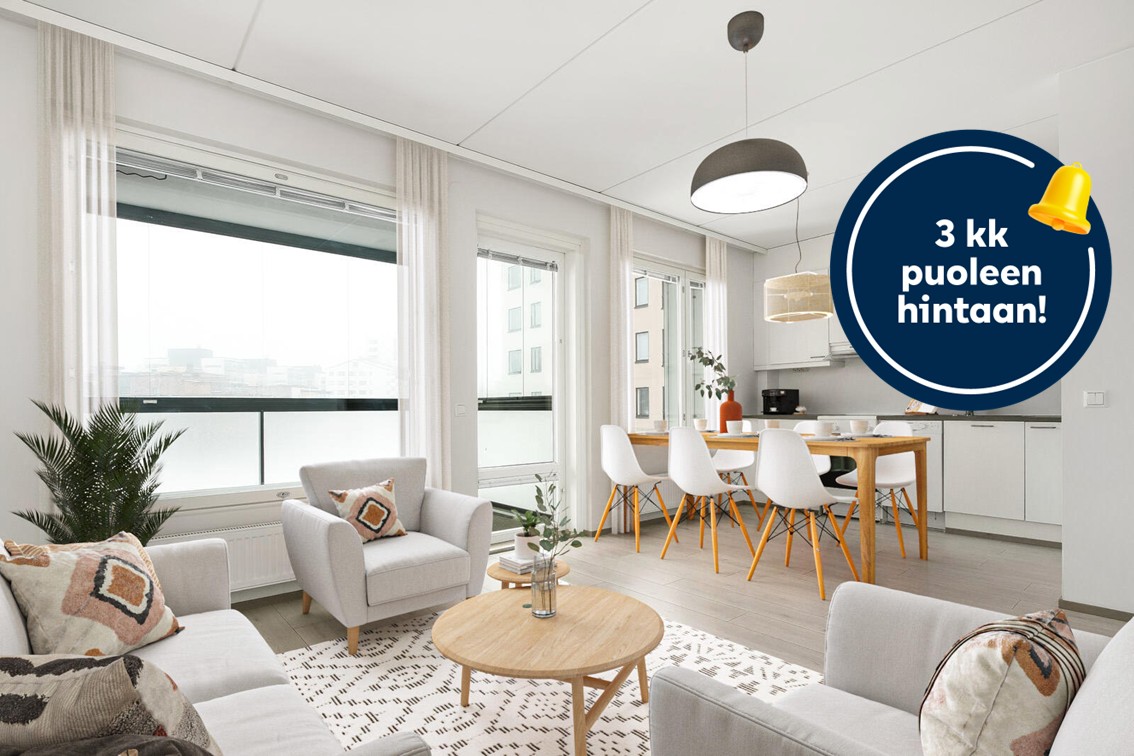 Pääkuva: digistailattu huoneistokuva.