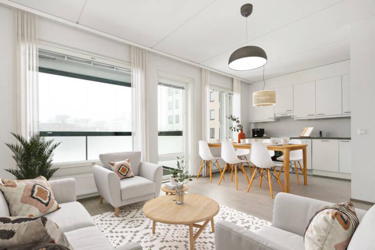 Pääkuva: digistailattu huoneistokuva.