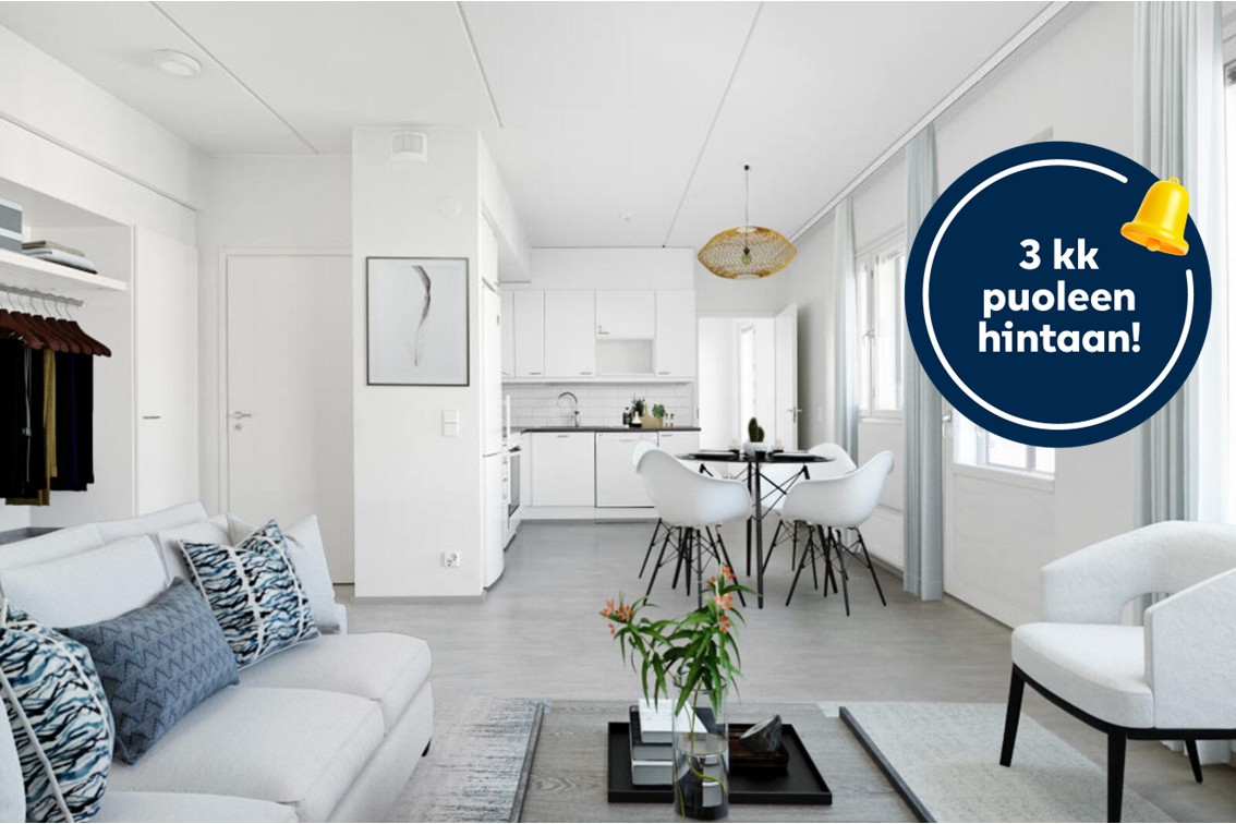 Pääkuva: digistailattu huoneistokuva.