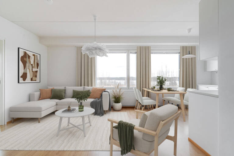 Pääkuva: digistailattu huoneistokuva.