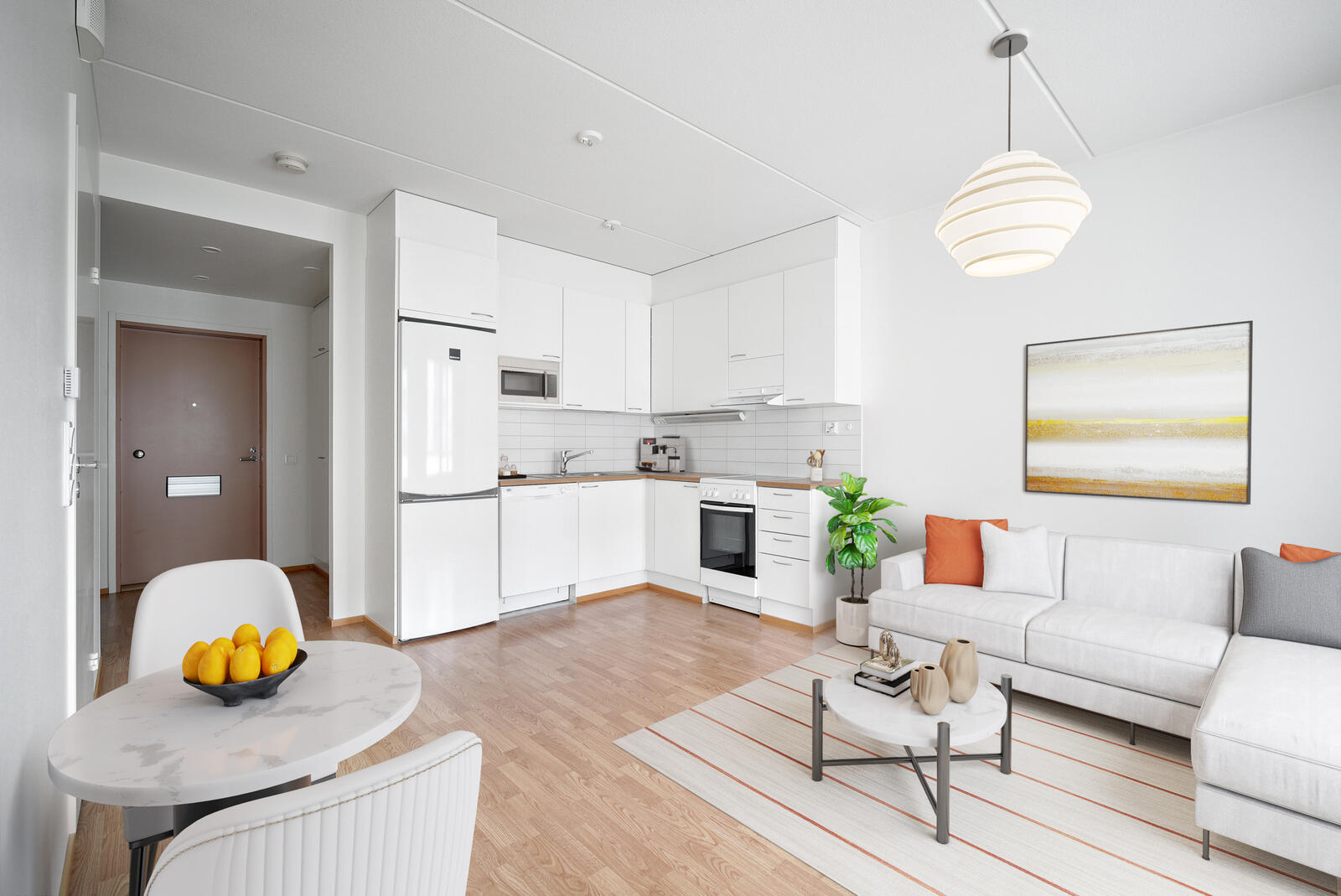 Pääkuva: digistailattu huoneistokuva.