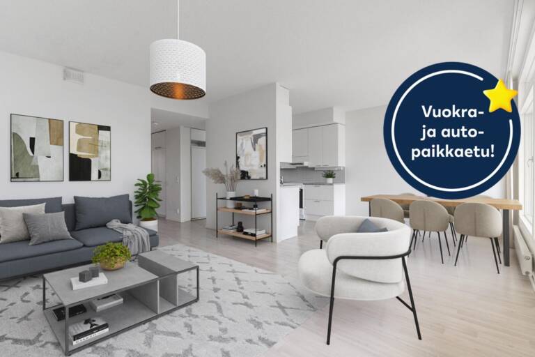 Pääkuva: digistailattu huoneistokuva.