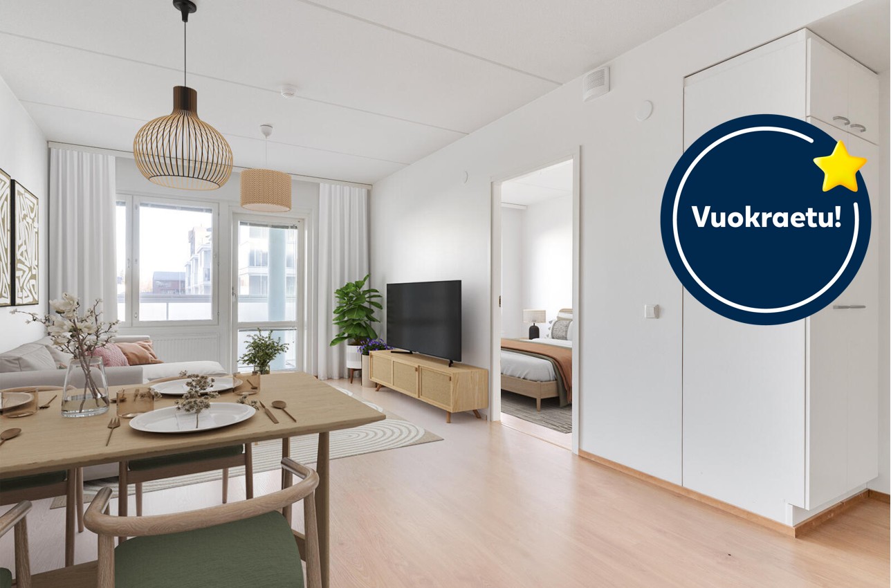Pääkuva: digitaalinen sisustus. Vuokraetu!-logo.