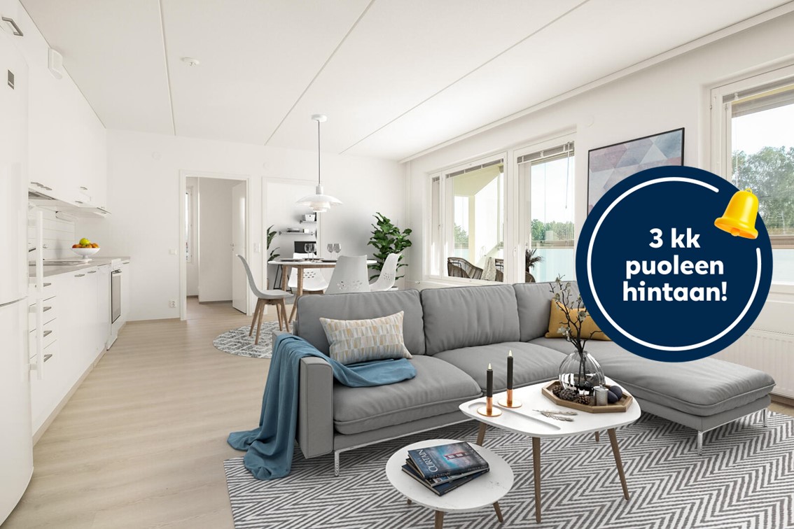 Kampanjakuva: 3 kk puoleen hintaan!