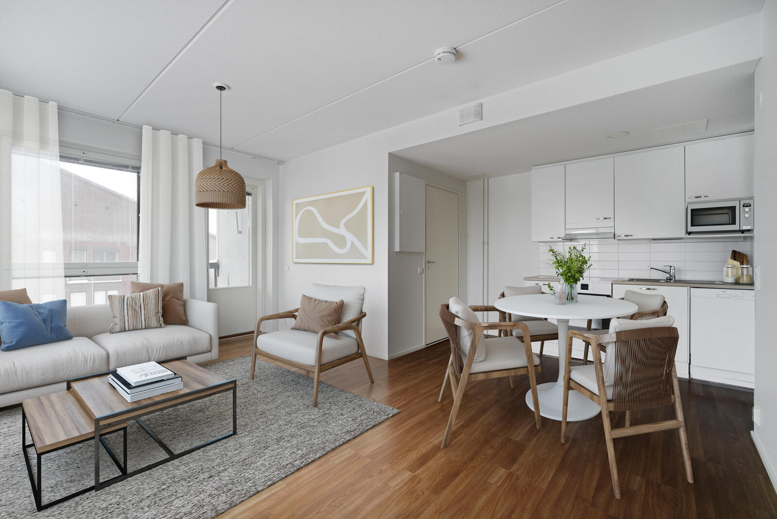 Pääkuva: digistailattu huoneistokuva.