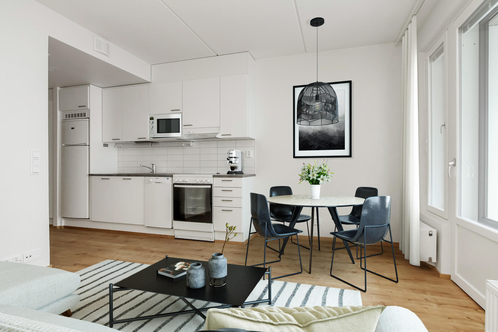 Pääkuva: digistailattu huoneistokuva.