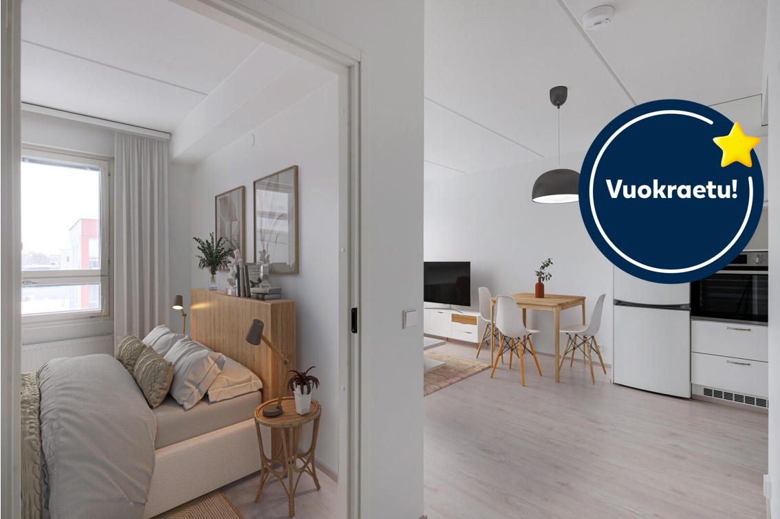 Pääkuve: digitaalinen sisustus. Vuokraetu!-logo.
