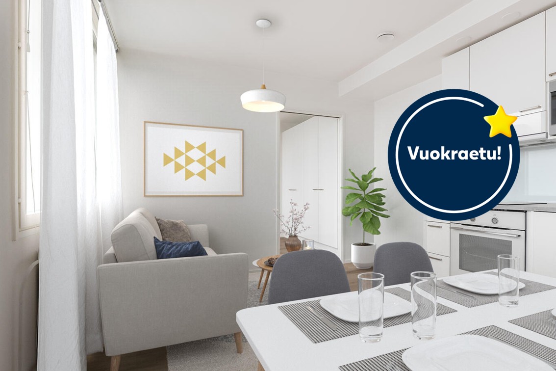 Pääkuva: digistailattu huoneistokuva vuokraetu.