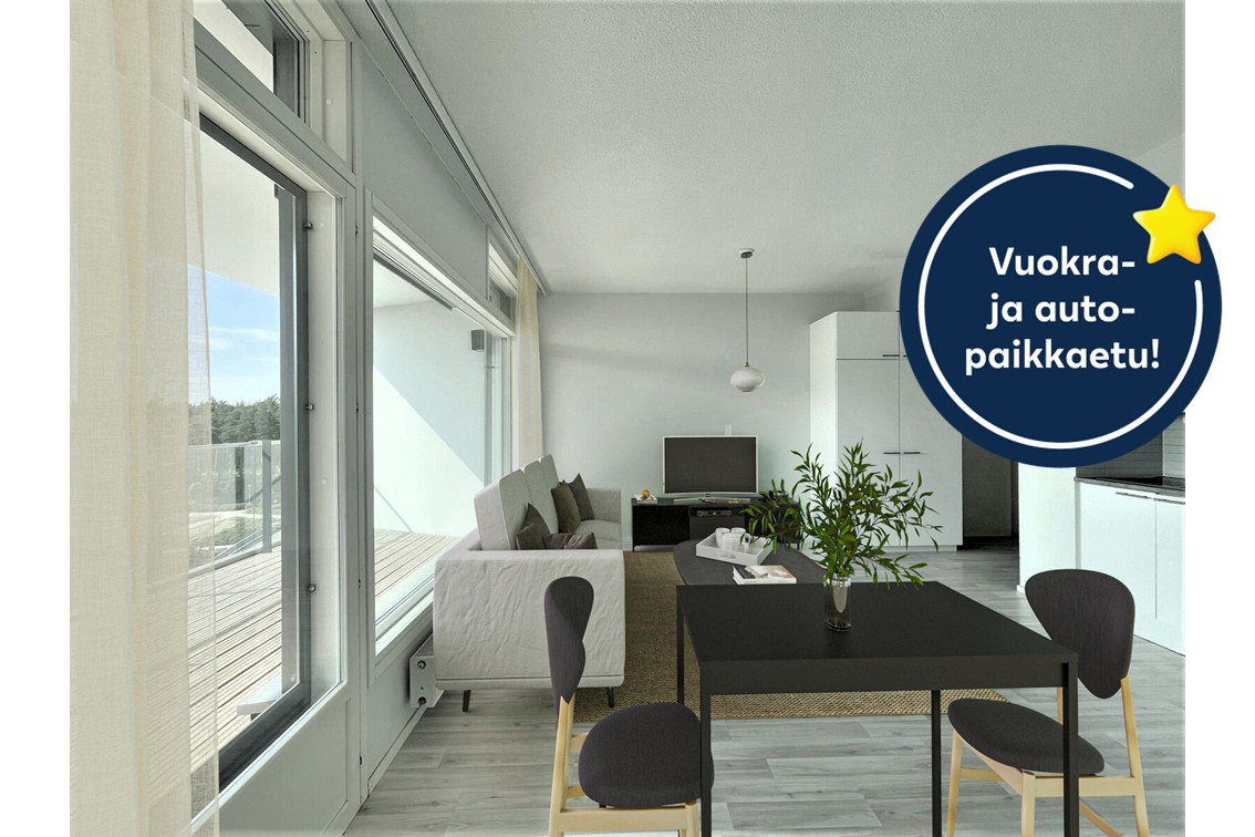 Pääkuva: digistailattu huoneistokuva.