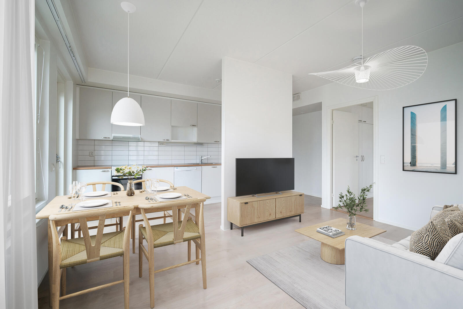 Pääkuva: digistailattu huoneistokuva.