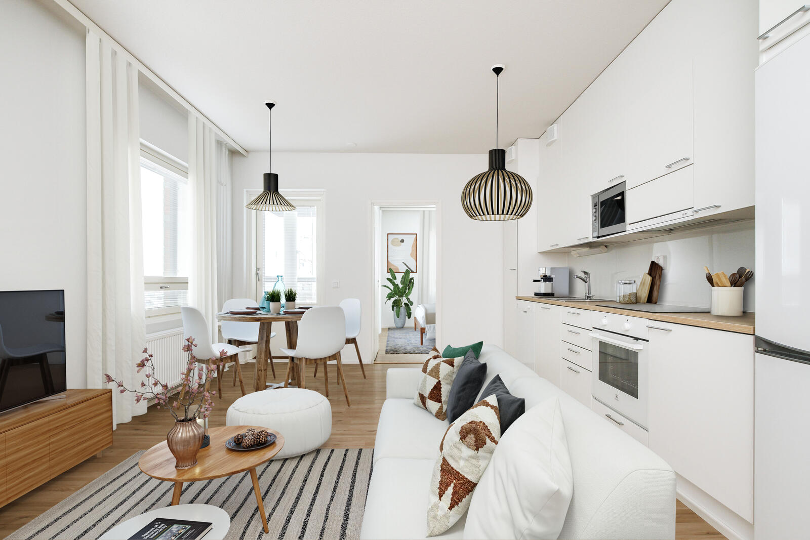 Pääkuva: Digistailattu huoneistokuva.