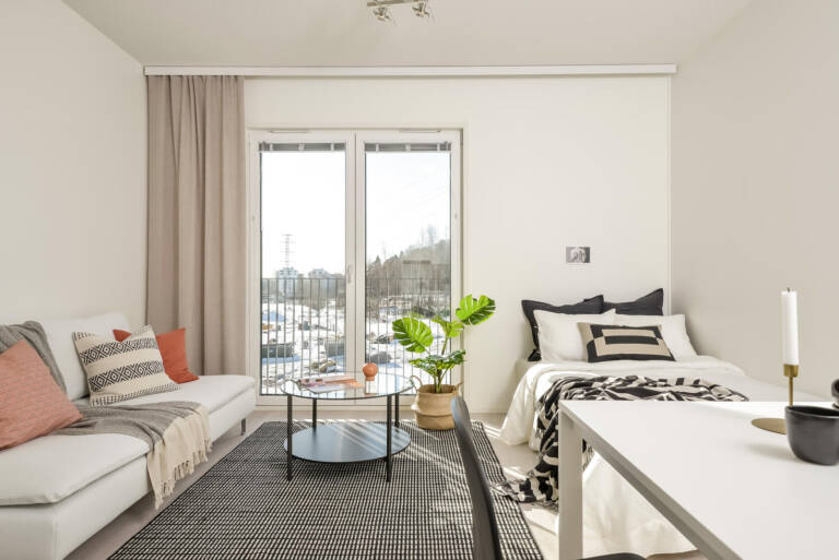 Pääkuva: digistailattu huoneistokuva.