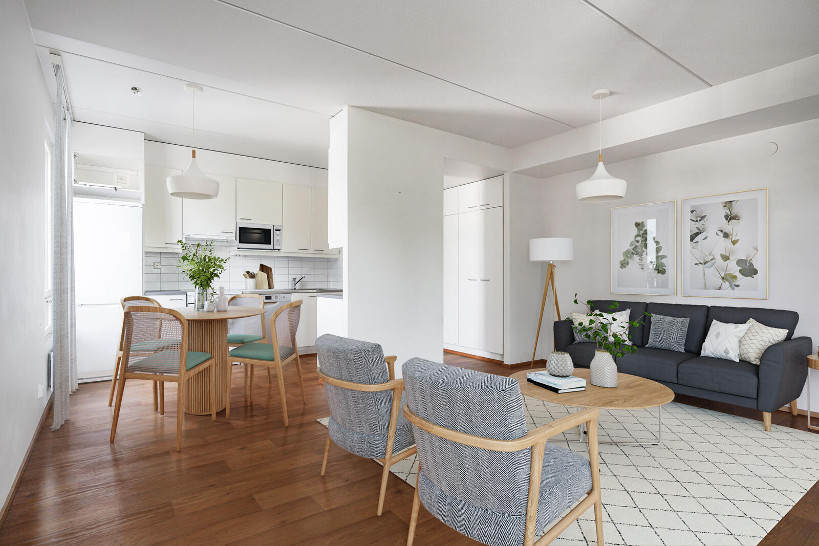 Pääkuva: digistailattu huoneistokuva.