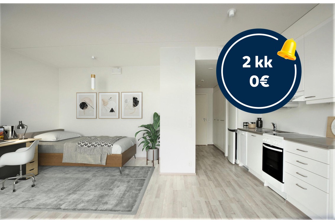 Pääkuva: digistailattu huoneistokuva.