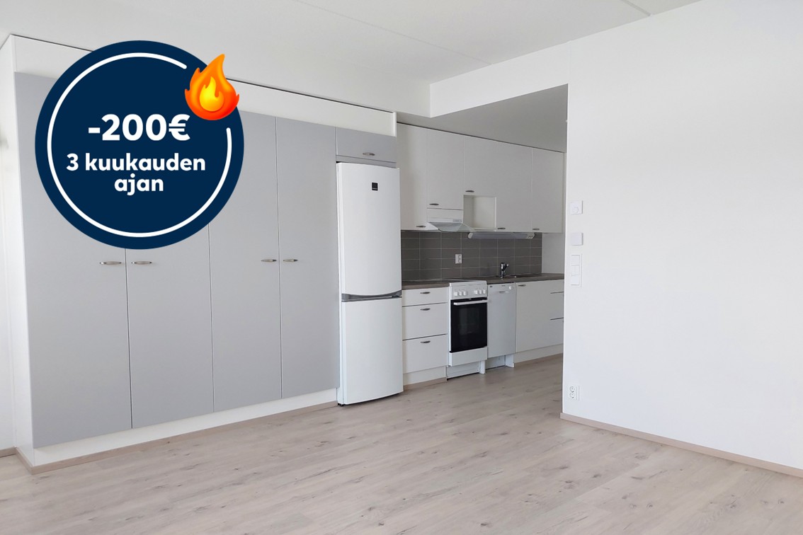 Pääkuva: huoneistokuva. Säästä 200€ kolmen kuukauden ajan.