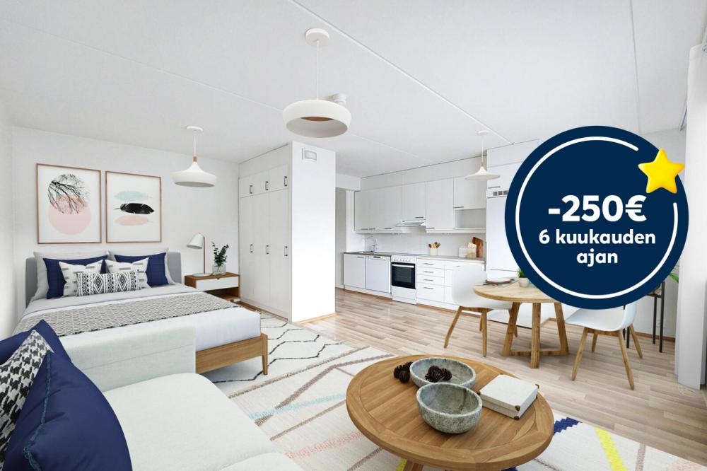 Pääkuva: digitaalinen sisustus. -250 € 6kk ajan -logo.