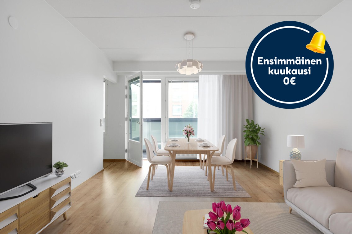 Pääkuva: digistailattu huoneistokuva.